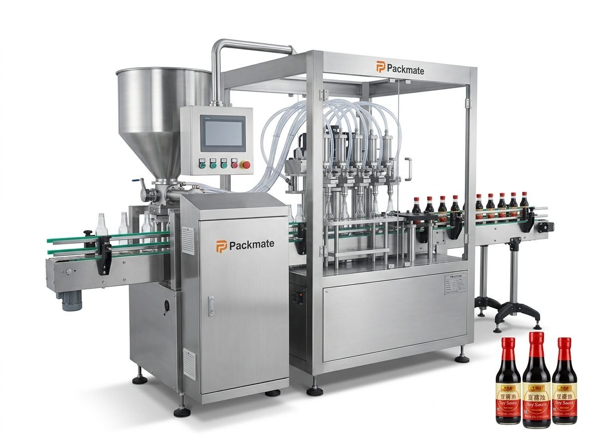 Automatic liquid filling sealing machine for soy sauce bottle packaging line