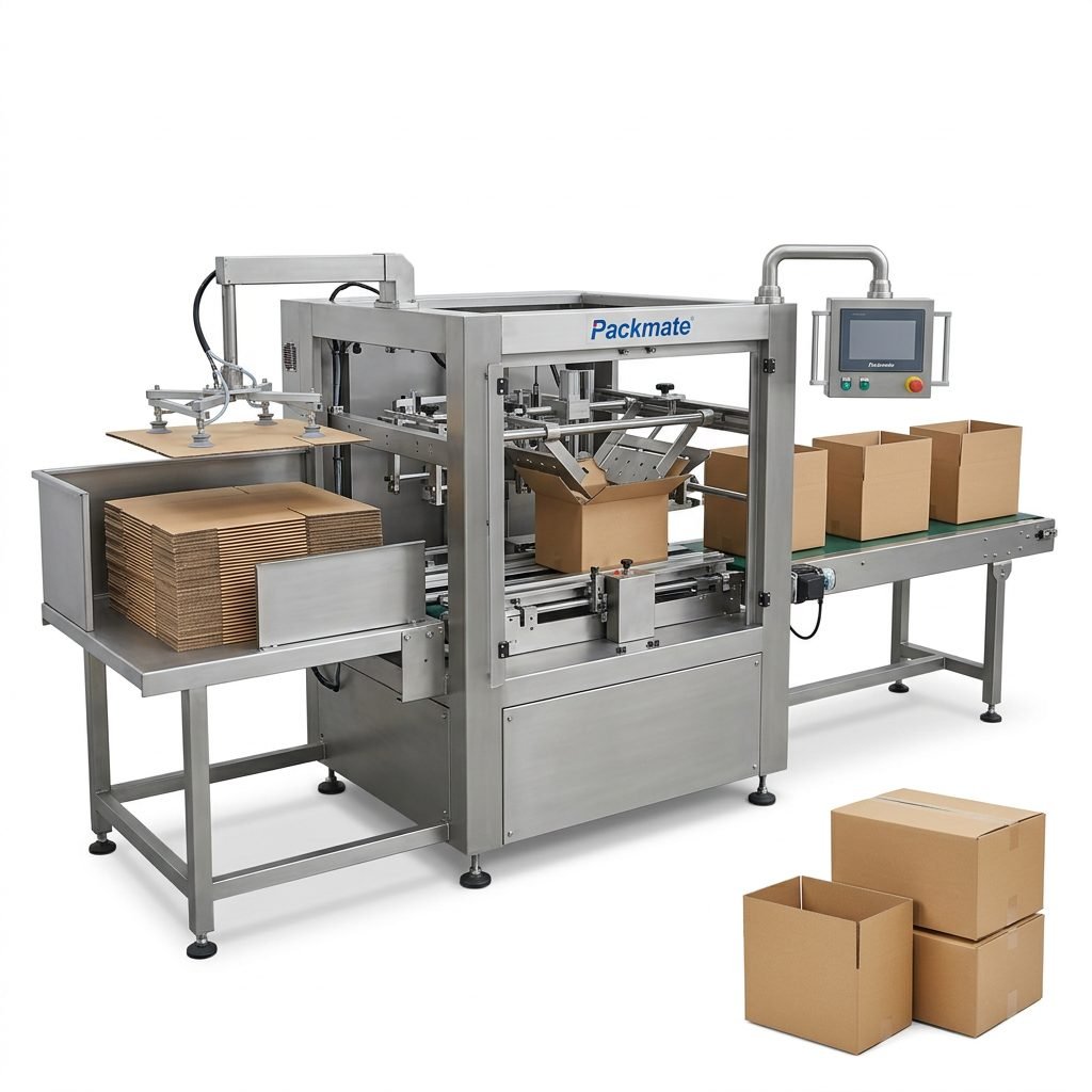 High Speed Automatic Carton Erector Machine for Industrial Packaging Lines