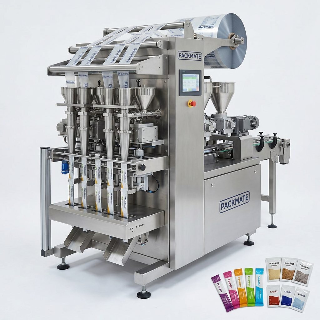 Multi-Lane Stick Pack Sachet Packaging Machine for Powders Granules Liquids